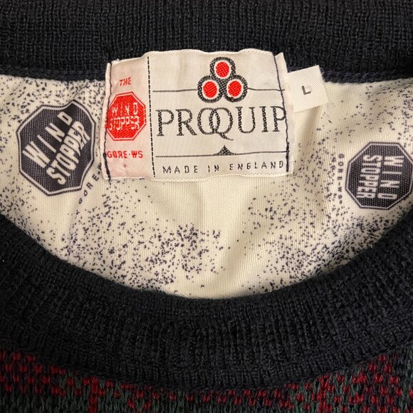 Proquip Golf Windstopper Wool Blend Tartan Plaid Sweater Men L Senior Tour - Picture 6 of 10